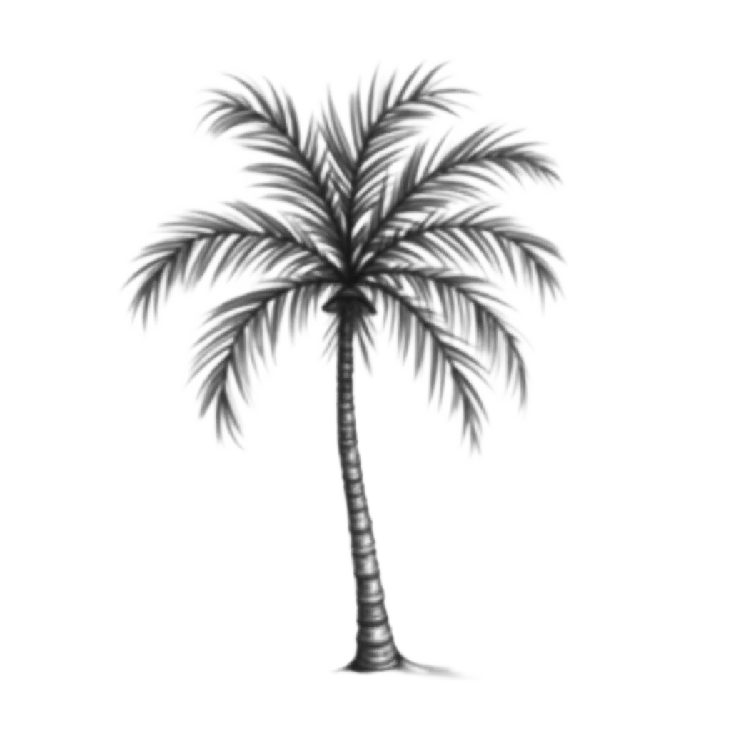 Monochrome Palm Tree Illustration